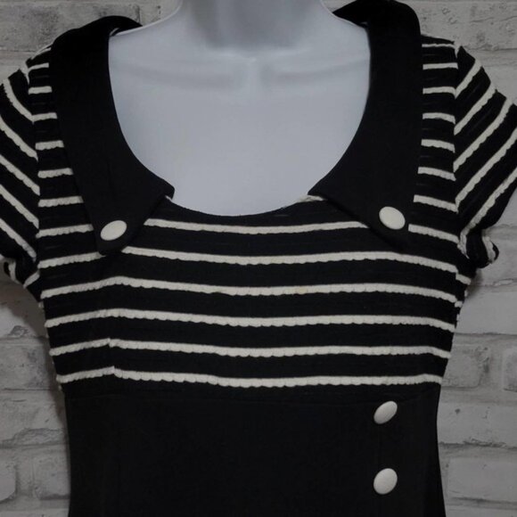 Voodoo Vixen Sailor Style Rockabilly Goth Dress Womens Size Large - Picture 3 of 4